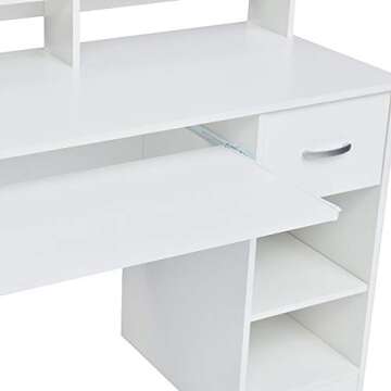 Stylish ROCKPOINT White Desk for Students and Home Office