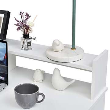 Stylish ROCKPOINT White Desk for Students and Home Office