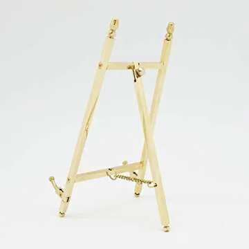 TOPNIKE Table Top Easel, Art Display Easels, Brass Plate Stands for Display, 10 Inch, 250MM