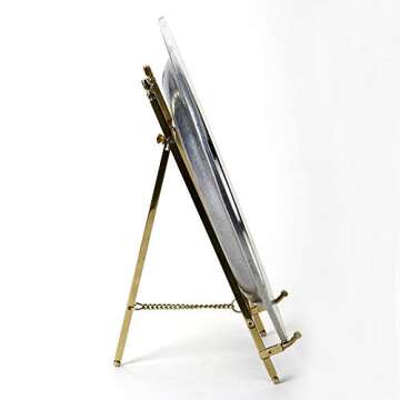 TOPNIKE Table Top Easel, Art Display Easels, Brass Plate Stands for Display, 10 Inch, 250MM
