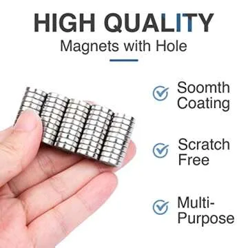 MIKEDE Magnets, 50Pcs Strong Magnets with Hole, Heavy Duty Rare Earth Magnets with Mounting Screws, Round Neodymium Magnets with Hole Disc Countersunk Hole Magnets for Locker, Tool Storage, Crafts