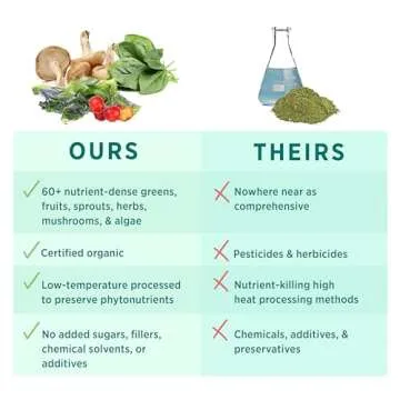 PURE SYNERGY Organic Superfood Powder | Organic Green Superfood Powder | Whole Food Supplement with Organic Greens, Spirulina and Mushrooms | for Energy, Healthy Aging, and Immune Health (12.5 oz)