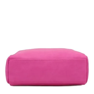Triple Zip Small Crossbody Bag in Fuchsia