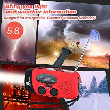 GREATONE Emergency Hand Crank Weather Radio with Power Bank