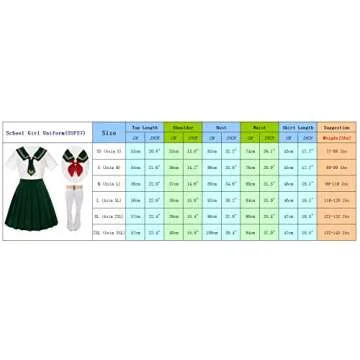 Elibelle Japanese School Girls Sailor JK Uniform Bule Pleated Skirt Anime Cosplay Costumes with Socks set(SSF31) 3XL