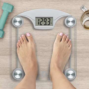 Weight Watchers Scales by Conair Bathroom Scale for Body Weight, Digital Scale, Glass Body Scale Mea...