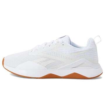 Reebok Women's Nanoflex TR 2.0 Cross Trainer, White/Pure Grey/Gum, 7