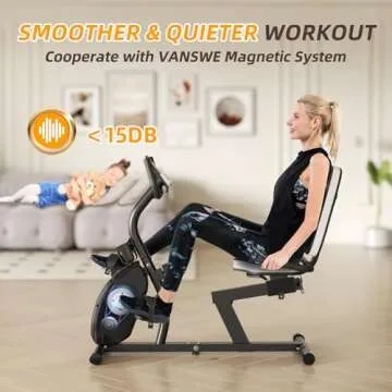 VANSWE Recumbent Exercise Bike for Adults Seniors - For Home Workout with 16 Levels Resistance, 380 lbs Weight Capacity, Bluetooth Connectivity and Pulse Sensor RB661 (Silver)