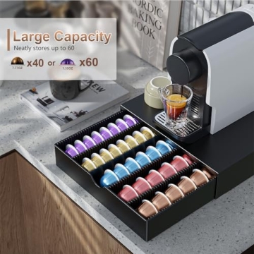 OUTIOE Coffee Pods Drawer Organizer for Nespresso