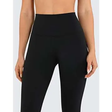 CRZ YOGA Air Feeling High Waisted Leggings for Women 28'' - Warm Thick Workout Buttery Soft Yoga Pants Lounge Black Large