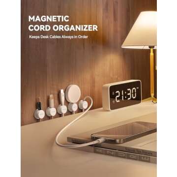 9 Pack Cable Management Cord Holder Organizer, JOYROOM Magnetic Cable Clips Adhesive Wire Keeper, Un...