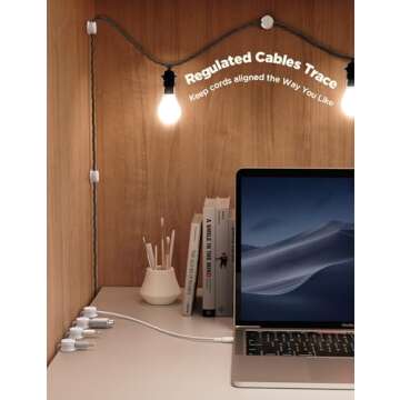 9 Pack Cable Management Cord Holder Organizer, JOYROOM Magnetic Cable Clips Adhesive Wire Keeper, Under Desk Cord Hider for Bedside Nightstand Table Desktop USB Wall Car Office Workspace Accessories