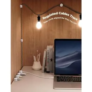 9 Pack Cable Management Cord Holder Organizer, JOYROOM Magnetic Cable Clips Adhesive Wire Keeper, Under Desk Cord Hider for Bedside Nightstand Table Desktop USB Wall Car Office Workspace Accessories