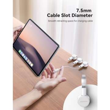 9 Pack Cable Management Cord Holder Organizer, JOYROOM Magnetic Cable Clips Adhesive Wire Keeper, Under Desk Cord Hider for Bedside Nightstand Table Desktop USB Wall Car Office Workspace Accessories