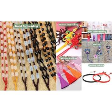 25-Pack Rattail Satin Nylon Trim Cord for DIY Crafts