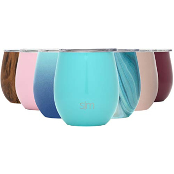 Simple Modern Spirit 8oz Wine Tumbler Glass with Lid - Vacuum Insulated Insulated Stemless 18/8 Stai...