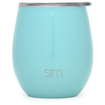 Simple Modern Spirit 8oz Wine Tumbler Glass with Lid - Vacuum Insulated Insulated Stemless 18/8 Stainless Steel Wine Cup -Caribbean
