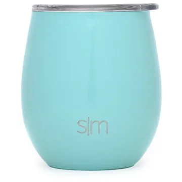 Simple Modern Spirit 8oz Wine Tumbler Glass with Lid - Vacuum Insulated Insulated Stemless 18/8 Stainless Steel Wine Cup -Caribbean
