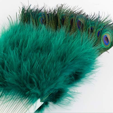 Elegant Peacock Feather Fan for Costumes and Events