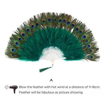 Elegant Peacock Feather Fan for Costumes and Events