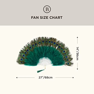 Elegant Peacock Feather Fan for Costumes and Events