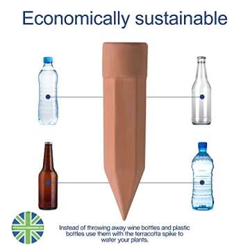 8 Pcs Terracotta Plant Watering Stakes with Sensors