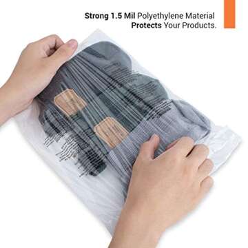 PaknSeal 9x12 Clear Self Seal Poly Bags for Safe Shipping