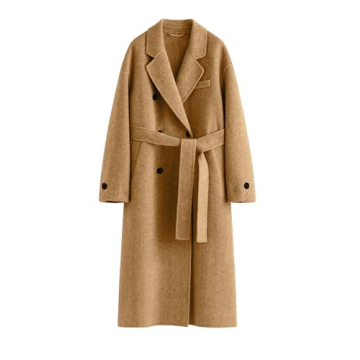 Peaceglad Trench Coat for Women Fall 2024 Long Pea Coats Double Breasted Button Lapel Belted Peacoat...