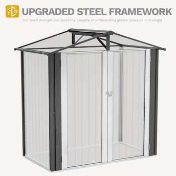 DWVO 6' x 4' Outdoor Storage Shed, Large Metal Tool Sheds, Heavy Duty Storage House with Lockable Doors & Air Vent for Backyard Patio Lawn to Store Bikes, Tools, Lawnmowers,Dark Gray