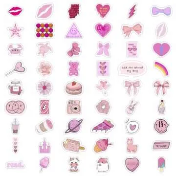 100Pcs Preppy Stickers for Water Bottle and Laptop - Preppy Party Favors & Decorations, Waterproof Vinyl Decals, Fashion and Fun Stickers