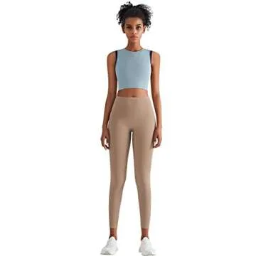 High Neck Sports Bra for Women Longline Full Coverage Sports Bras for Yoga Gym Medium Impact Padded Workout Crop Tops