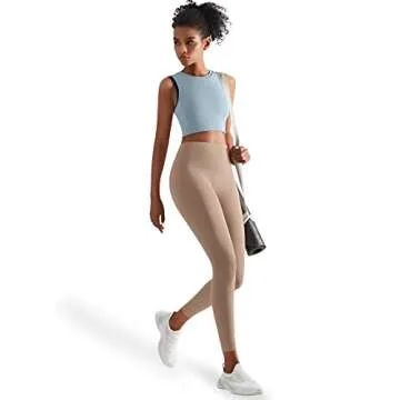 High Neck Sports Bra for Women Longline Full Coverage Sports Bras for Yoga Gym Medium Impact Padded Workout Crop Tops