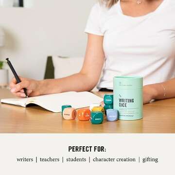 Two Tumbleweeds Writing Dice - Creative Writing Game for Adults, Writers & Teachers - Set of 9 Dice for Story Inspiration - Gifts for Writers - 1+ Players