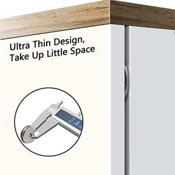 Mousike Magnetic Door Catch Ultra Thin Cabinet Magnets Stainless Steel Drawer Magnet Catch for Sliding Door Closure Kitchen Cabinet Cupboard Closet Closer (8Pack)