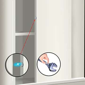 Mousike Magnetic Door Catch Ultra Thin Cabinet Magnets Stainless Steel Drawer Magnet Catch for Sliding Door Closure Kitchen Cabinet Cupboard Closet Closer (8Pack)