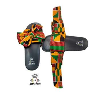 Stylish Kente Bow Open-Toe Sandals for Women