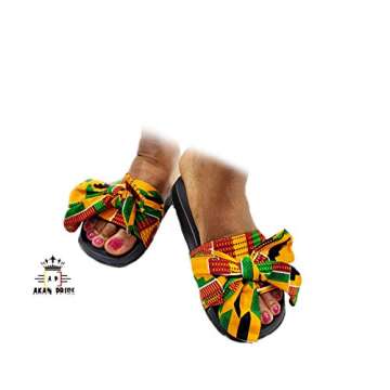 Stylish Kente Bow Open-Toe Sandals for Women
