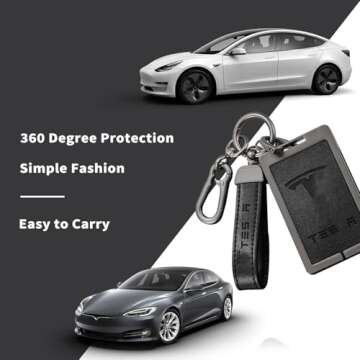 JARCOE Key Card Holder Compatible Tesla, Key Protective Card Shell, Keychain Accessorie, Compatible Tesla Model 3/Y, Waterproof and Dustproof, Full Protection Key, Grey