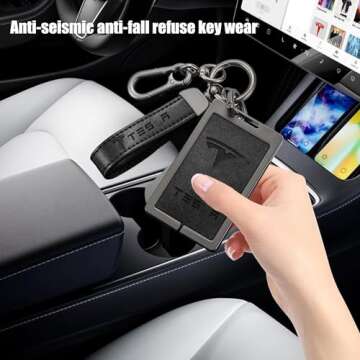 JARCOE Key Card Holder Compatible Tesla, Key Protective Card Shell, Keychain Accessorie, Compatible Tesla Model 3/Y, Waterproof and Dustproof, Full Protection Key, Grey