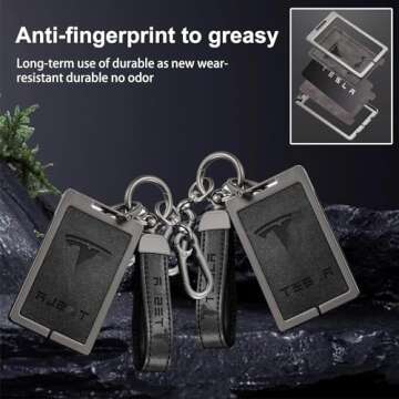 JARCOE Key Card Holder Compatible Tesla, Key Protective Card Shell, Keychain Accessorie, Compatible Tesla Model 3/Y, Waterproof and Dustproof, Full Protection Key, Grey