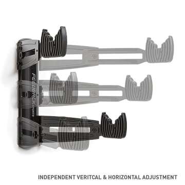 FEEDBACK SPORTS | Velo Wall Rack 2D Bike Storage | Bicycle Hangar Mount W/Adjustable Arms | Road, Gravel, Mountain Bike Compatible | For Garage, Apartment, Shed | Black