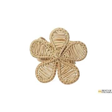 Daisy Iraca Raffia Napkin Ring: Eco-Friendly Handcrafted Elegance
