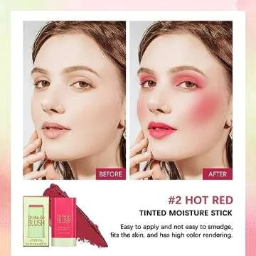 Paminify Soft Creamy Blush Stick - On-the-Go Hydrating Tint for Cheeks & Lips
