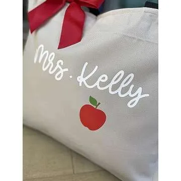 Personalized Large Teacher Tote Bag | Custom Tote Gift