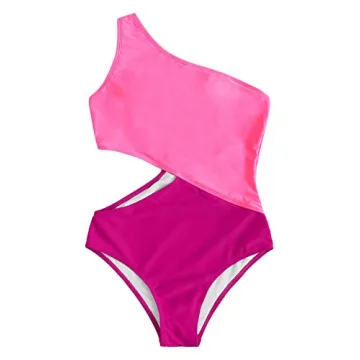 SweatyRocks Women's One Shoulder Cutout Monokini Swimsuit for Summer Activities