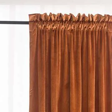 Roslynwood Home Velvet Orange Curtain - Room Darkening Elegance