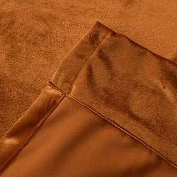 Roslynwood Home Velvet Orange Curtain - Room Darkening Elegance
