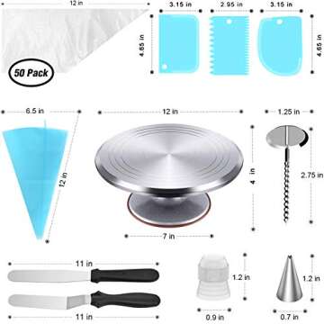 186 PCS Cake Decorating Kit with Turntable and Piping Tips