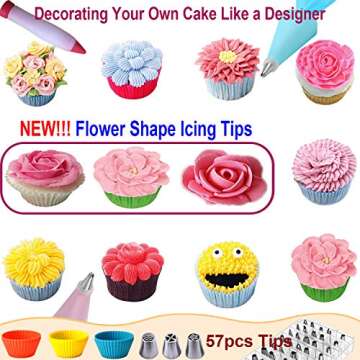 186 PCS Cake Decorating Kit with Turntable and Piping Tips