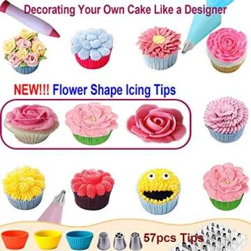 186 PCS Cake Decorating Kit with Turntable and Piping Tips